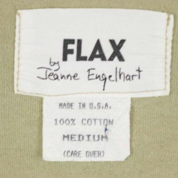 Flax Women's Medium Green Cotton Ribbed V-Neck Knit Sweater - Picture 6 of 7